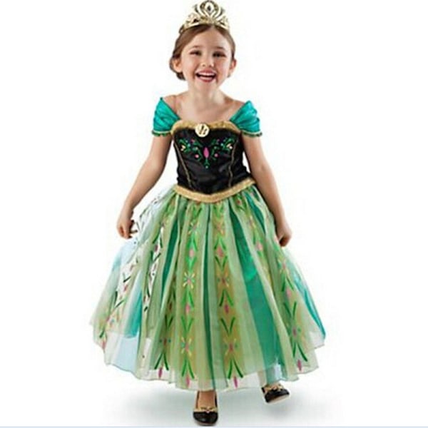 Frozen Anna Prinsessekjole Pige Talje Kjole Performance Kostume Dobbelt Tulle Kjole 140 cl