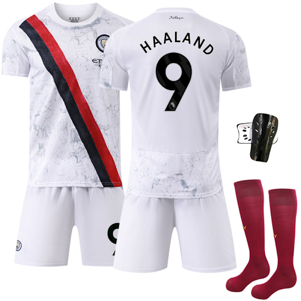 -26 ny sportsdrakt 17 De Bruyne klubb fotballdrakt nr. 9 Haaland Manchester City bortedrakt Size 9 Sock Protectors #twenty four