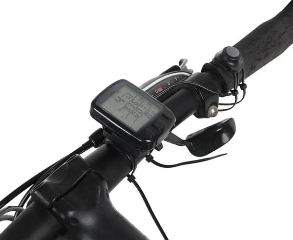 Trådløs cykelcomputer med 25 multifunktioner, vandtæt LCD-speedometer og kilometertæller med grøn baggrundsbelysning til cykelentusiaster, sort