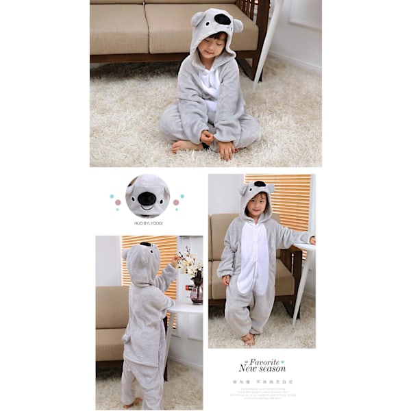 Børne/Unisex Fancy Dress Dyrekostume Onesie Pyjamas Jumpsuit Cosplay Kigurumi Jul Halloween Fancy Dress koala 120