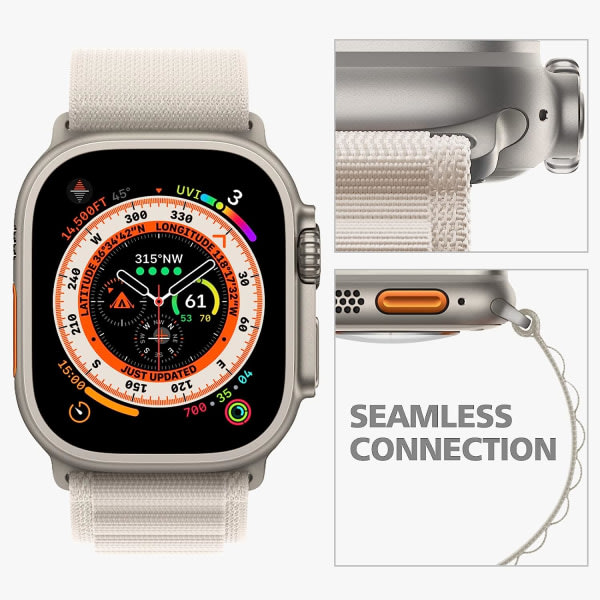 IC Kompatibel for Apple Watch Band Ultra 49mm 45mm 44mm 42mm 41mm 40mm 38mm, Robust Nylon SportsiWatch Series 8/7/6/5/4/3/2/1/SE/Ultra kvinner Menn