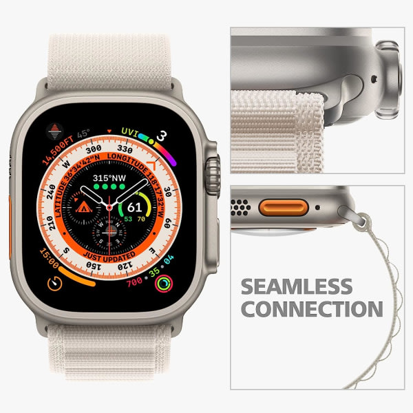 IC Kompatibelt Apple Watch Armbånd Ultra 49mm 45mm 44mm 42mm 41mm 40mm 38mm, Robust Nylon SportsiWatch Serie 8/7/6/5/4/3/2/1/SE/Ultra Kvinder Mænd