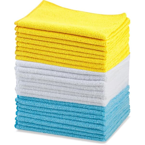 Mikrofiberklut, 24-pakning, Multi, Ensfarget, 30 x 30 cm