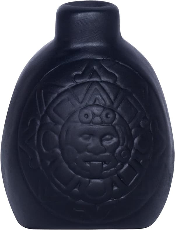 Aztec Dødfløjte Håndlavet Keramisk Kraniefløjte til Halloween og De Dødes Dag Sort