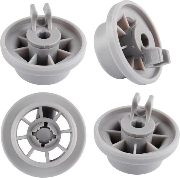 Diskmaskinshjul, 8-pack plastbyteshjul för Bosch Siemens Neff 165314 nedre korgar, grå