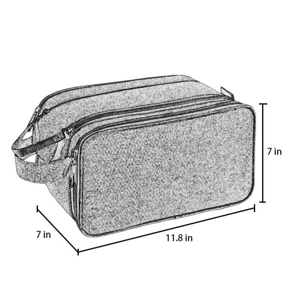 Kvinder Vådt og Tørt Separations Toilettasker Dobbelt Zip Organizer Lysegrå 30x18x18cm/11.81x7.09x7.09\"
