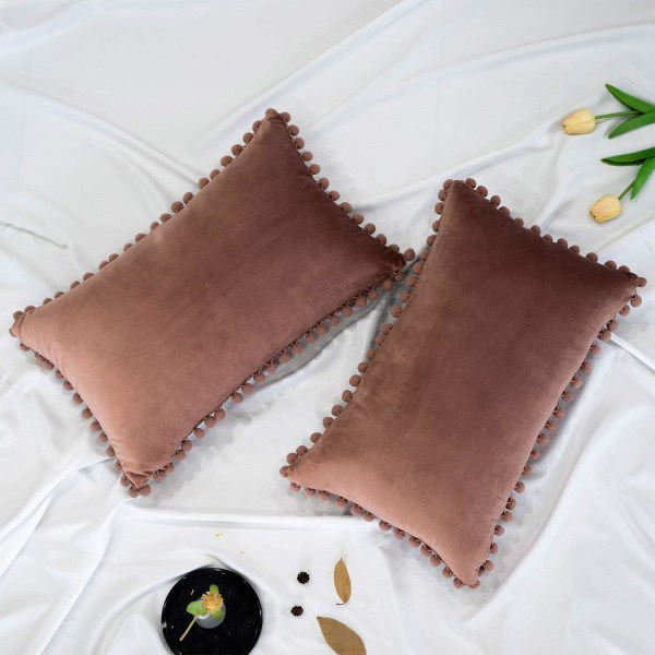 IC Dekorativt putetrekk for korsryggen, pakke med 2 myke trekk for sofa i soverommet, 12x20 tommer, syltetøy