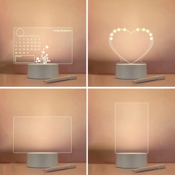 IC Creative Led Notatbrett Nattlys USB Tavle med Penn White E
