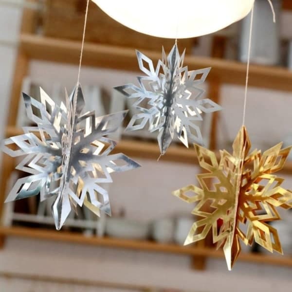 IC 30 stk Snefnug Jultræspynt, Glitter Jul Guld