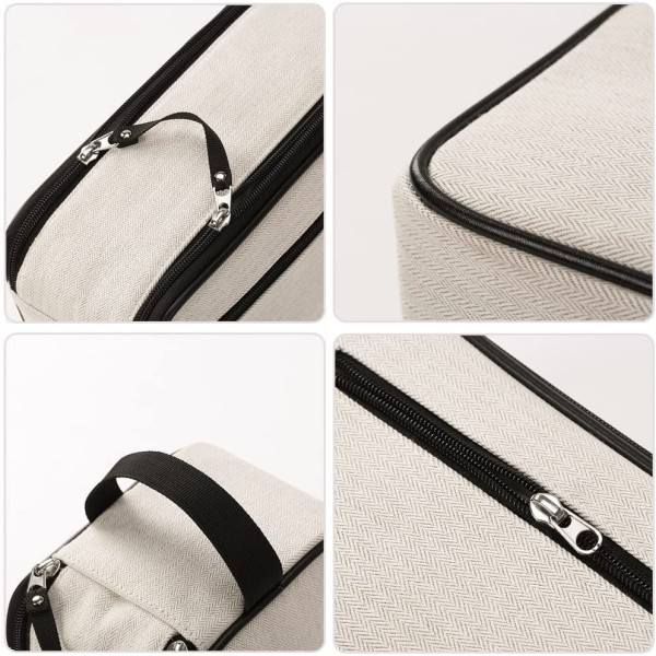 IC Rese-Toalettväska Övernattningstvättväska Unisex Kosmetikväska Bärbar Dopp Kit Sminkväska Organizer för Gym Semester Camping (Vit)