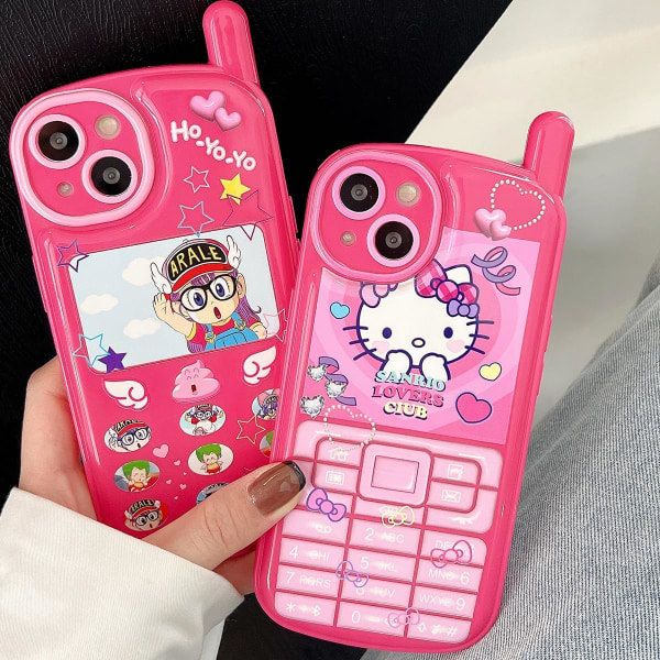 IC Piirretty Kotelo iPhone 13:lle, Retro Kawaii Söpö Puhelimen Kotelo Peilillä Pehmeä Iskun Kestävä TPU-Kotelo Tytöille Lapsille Teineille (Kitty Cat)