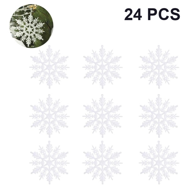 IC 24 st Plast heinäkuu Glitter Snowflake