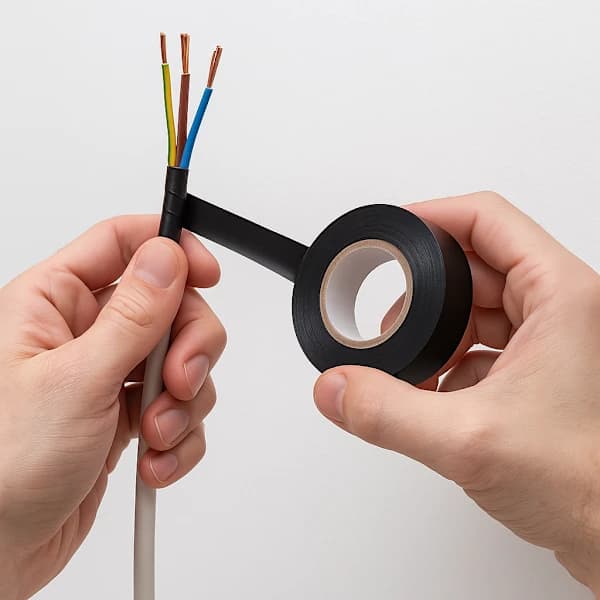 3x 10m Electrical Tape Black PVC High Quality Long Insulation Electrical Cables
