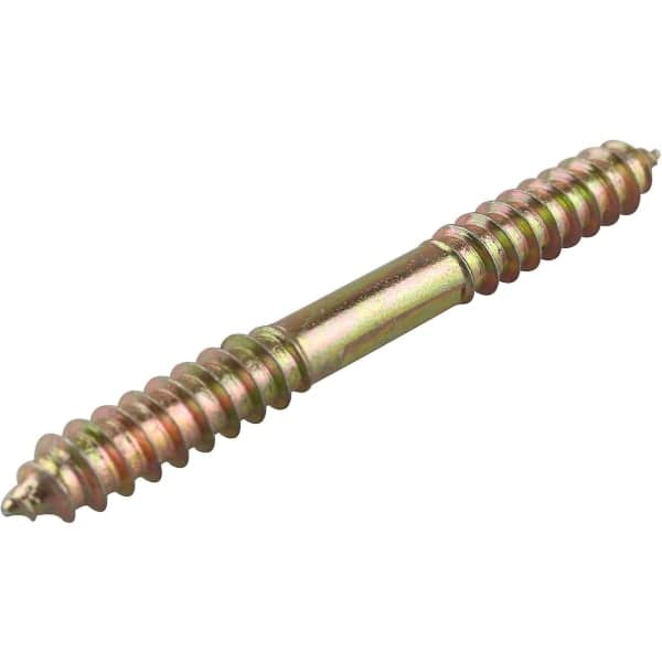 10 st Möbelfästskruvar - M8 x 80 mm Dubbla ändar - Trä till Trä