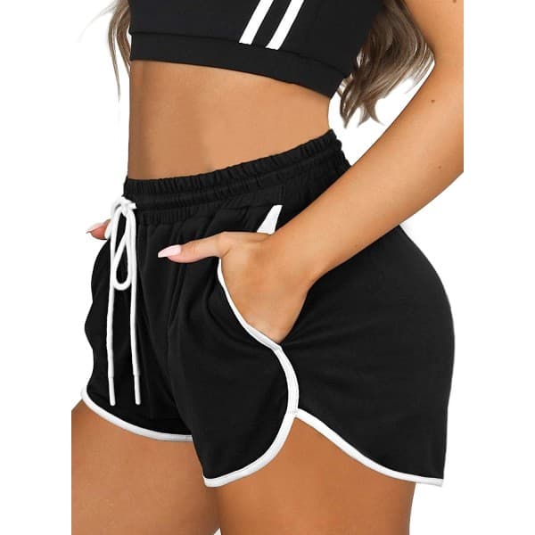IC Naisten treenishortsit taskuilla Tie Dye Athletic Shorts 1-musta Large