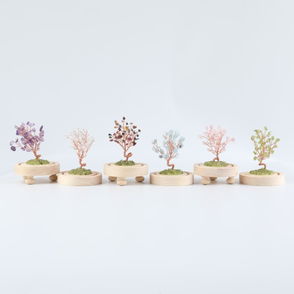 IC Crystal Gem Puu Kuparilankalla Feng Shui Raha Bonsai Kristalli Koti Sisustus Koriste Veistos Vauraus Onni Koti Sisustus oliviini