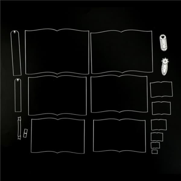 IC Vivid Books Ram Tilpasset Stencil Metal ting Dies DIY Scrapb
