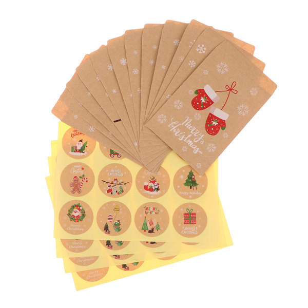 IC 48 stk Julegavepapirposer Xmas Favor Slik Cookie Gave W