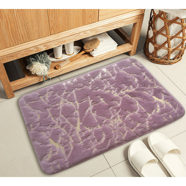 IC Badrum, kök, WC, halkfri absorberande matta, marmormønster golvmatta, stegmatta, lila, 40*60cm,
