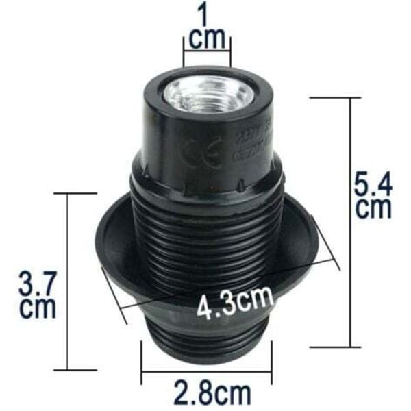 Svart E14 Glödlampssockel, 4 st E14 Sockel, E14 Glödlampssockel, Solid Glödlampssockel, Svart Sockeladapter