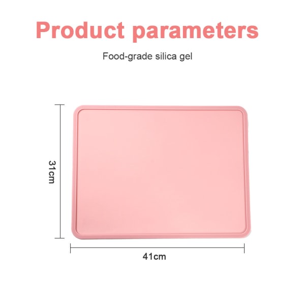 IG Silikonmåtte til kæledyrsfoder med hævede kanter for at forhindre spild pink