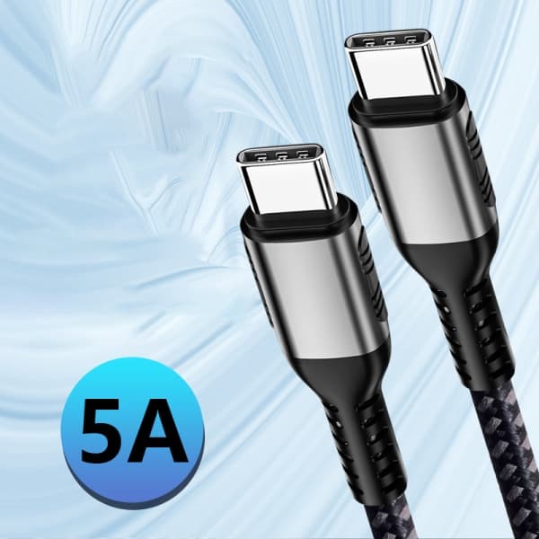 IC PD100W Snabbladdningskabel 5A C till C Dubbel TYPE-C med E-märkning 0.5M