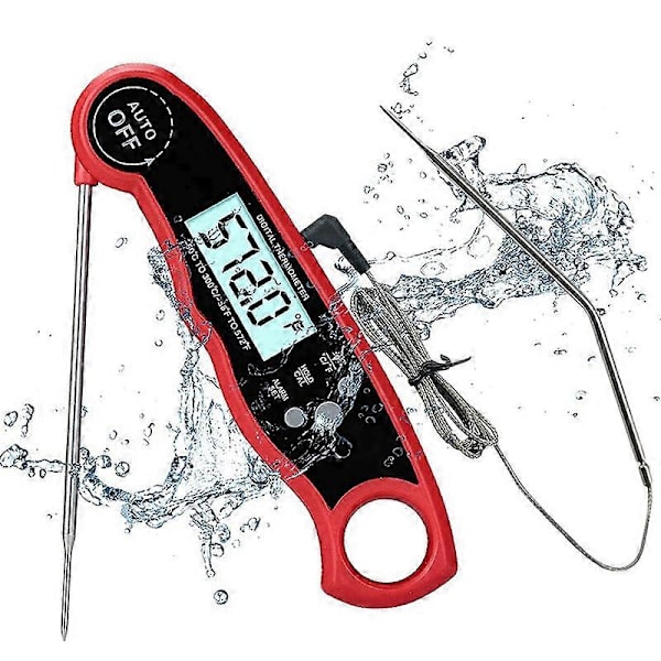 Digital Termometer Ugn Dubbel Probe Matlagningstermometer med Alarmfunktion Lämplig för Kött, Mat