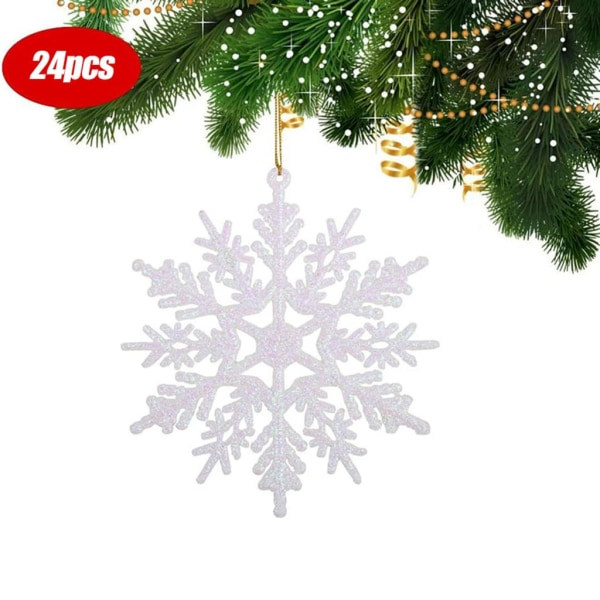 IC Naler 24 stk. Snefnug Julepynt til Juletræ