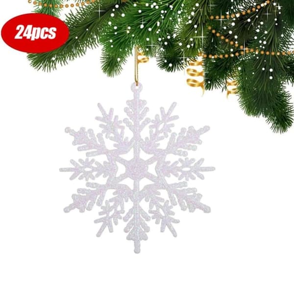 IC Naler 24 stk. Snøflak Juleris for Juletreet