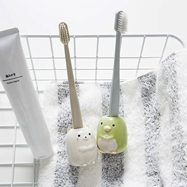 1 Mini Toothbrush Holder Ceramic Toothbrush Pen Cotton Swab S