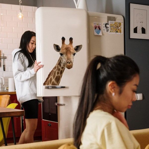 IC Giraffdekaler Väggdekor Fönsterdekor - Rolig Djurvägg