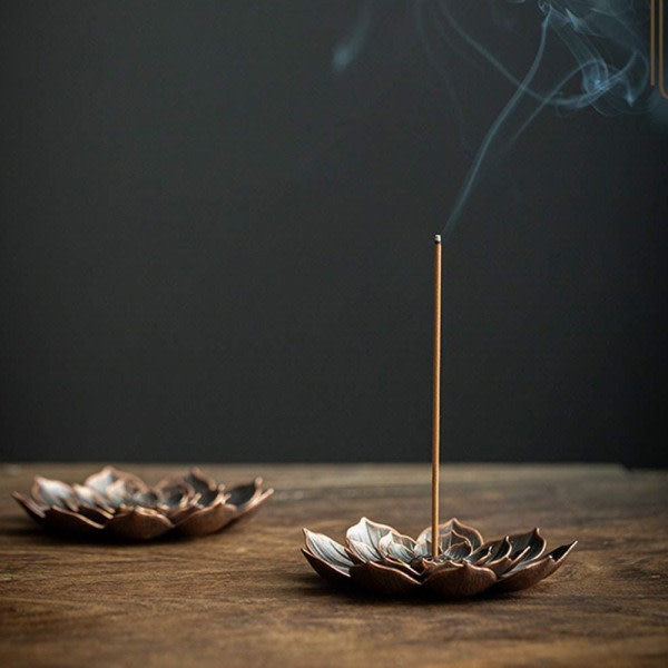 6-håls holdere for rökelsepinnar, dobbelt formål som aromaterapi rökelsebrännare, med avtagbar askfångare
