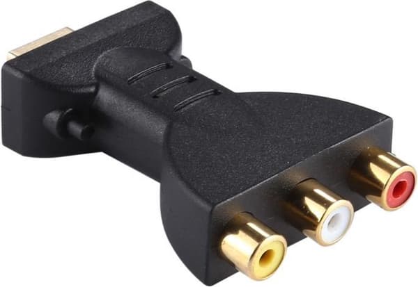 Forgyldt HDMI han til 3-RCA Video-Audio Adapter AV Komponent Konverter til DVD Projektor