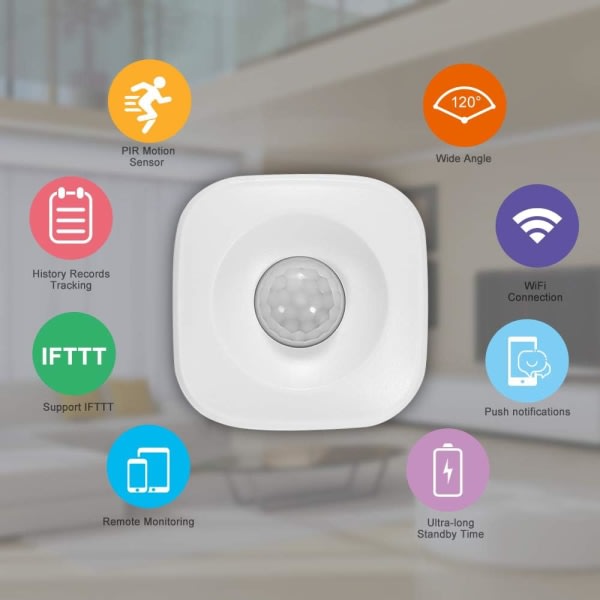 IC WiFi-rörelsedetektor, trådlös passiv infraröd detektor, säkerhetsintrångssensor, Tuya APP-kontroll