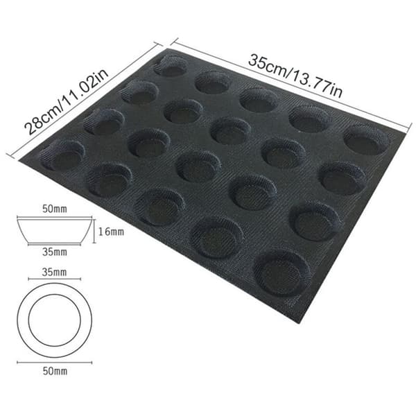 20 Huller Silikoneform Kage T Mini Pizza Hamburger Brødform Værktøj Non-Stick Bageplade