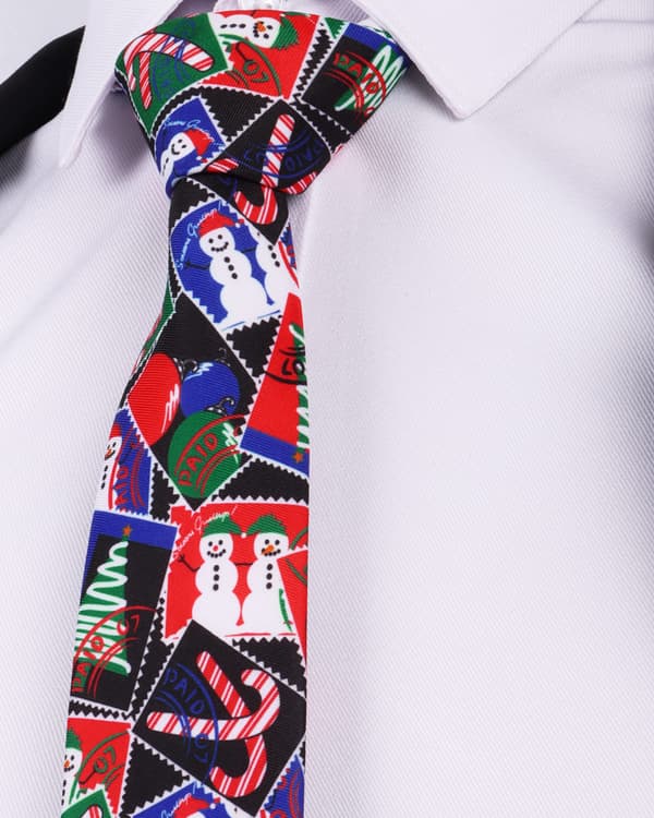 Juleslips til mænd, juleslips til mænd, julemandsbælter, juleslips, festlige slips, juleslips sort grøn Black green Christmas tree