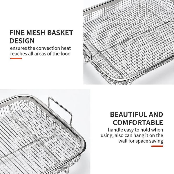 R Korg til ovn, mindre stålgrillkorg, non-stick mesh, R bakke Trådstativ R