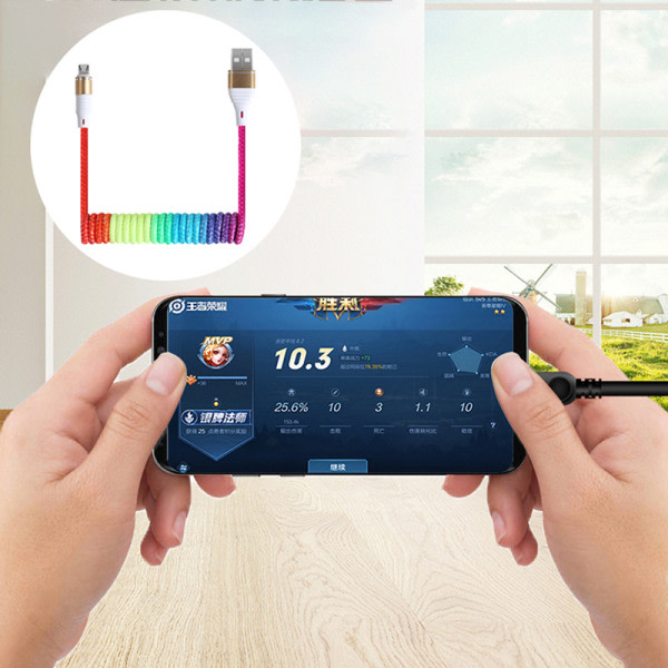 3-i-1 1,2M Indragbar USB-datakabel Typ-C Snabbladdare 3 i 1