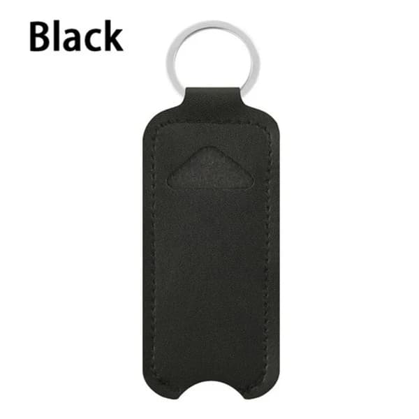 Leather Case Lip Balm Holder Keychain Holder Lipstick Keychain Bag Red Red