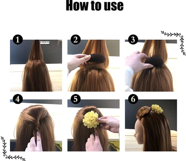 Usynlig Fluffy Hårspenne, 2 Stk Brun, Beehive Hårstylingverktøy for Kvinner og Jenter
