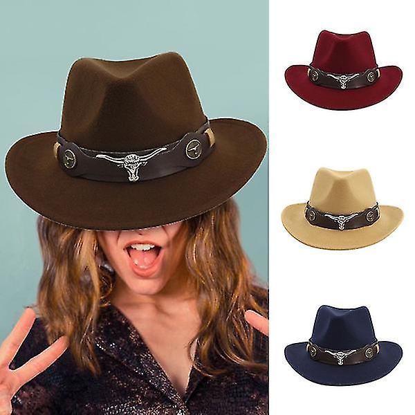 Klassiskt mode Stort Retro Wave Brätte Enkelt Cowboyvin