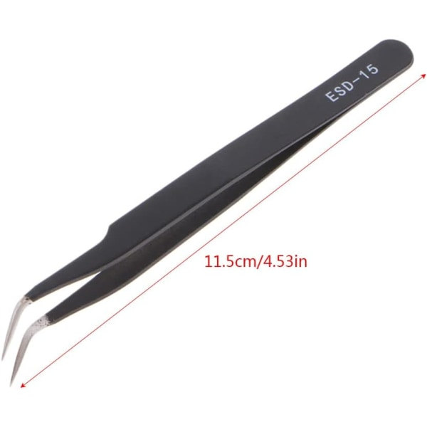 Dekorationspincett, 1 bit antistatisk armbåge pincett i rostfritt stål Form Sugarcraft Tool