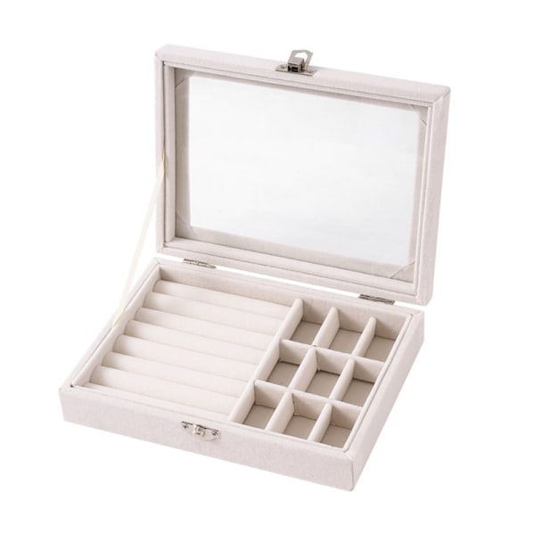 IC Mode Bärbar Smyckesorganisator Displayhållare Resa Jewell Beige