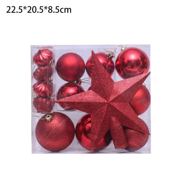 IC 18-pack julgranskula-set, krosssäker, röd