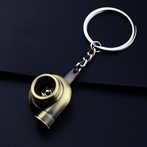 Nyckelring Fordonsdel Bilpresent Nyckelring Ring Bilmodificerende turboladdad nyckelring Metal Turbo Nyckelringhänge（farve：Brons IC