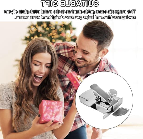 Magnetisk sømguide, syvejledning i rustfrit stål til lige og buede sting, symaskinetilbehør til skræddere og hobbyfolk
