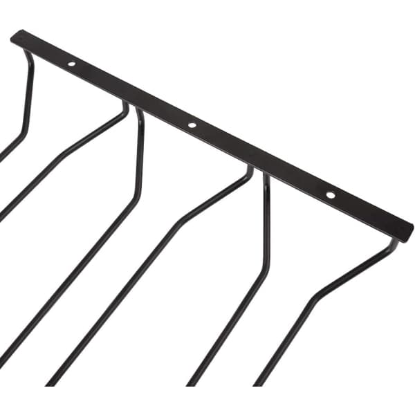 33,5 cm svart vinglasstativ, 3 rader, vinglashållare under hyllen, underskåpsstativställ