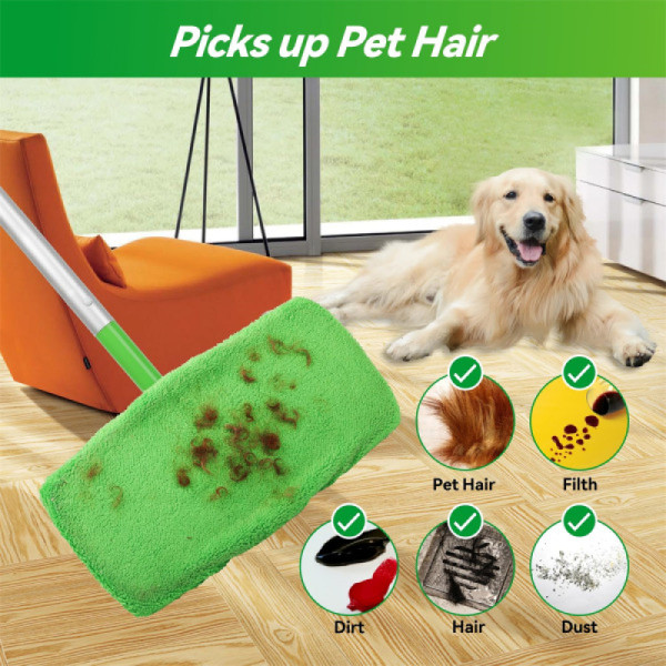 Swiffer Sweeper Mop-erstatningsputer, kluter til Swiffer gulvmopp, gjenbrukbar trekk 2 stk 2 st