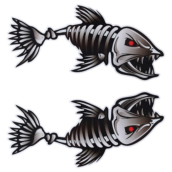 2 stk/sett Fiskebåtdekaler Klistremerke Bilklistremerker Båtdekaler for Kajakkfiskebil Refleksdekaler Tilbehør 30*15cm