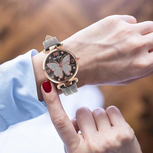 IC Watch: Analog Kvartsur med Fjärilsurtavla för Kvinnor